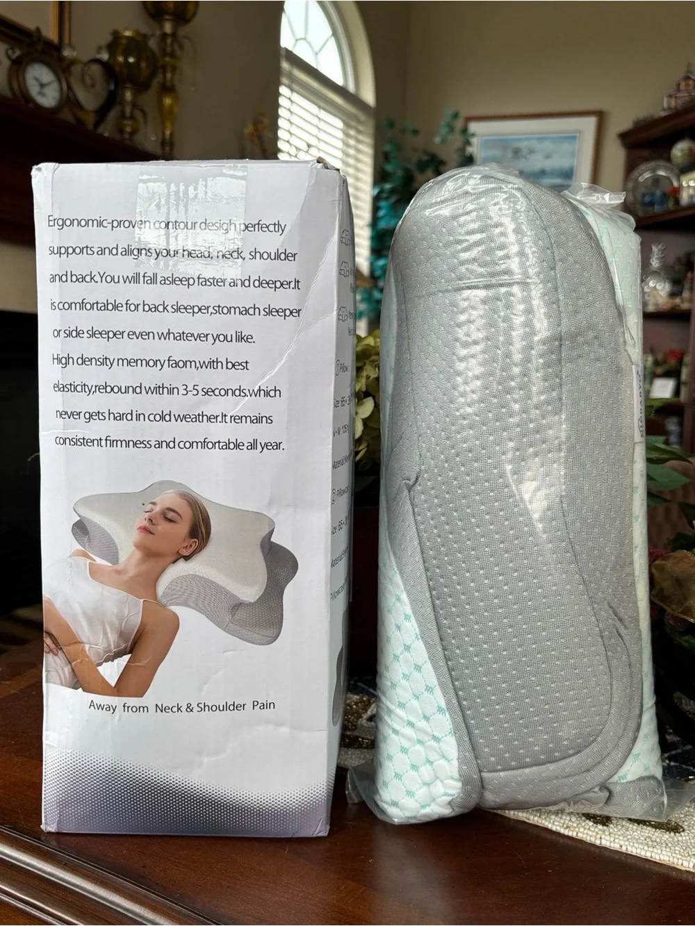 Memory Foam Cervical Pillow Queen Adjustable Ergonomic Neck Support Orthopedic